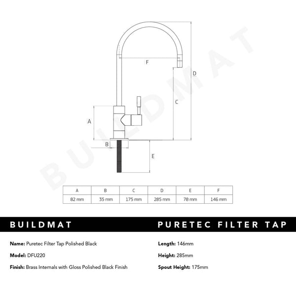 Puretec Filter Tap Polished Black
