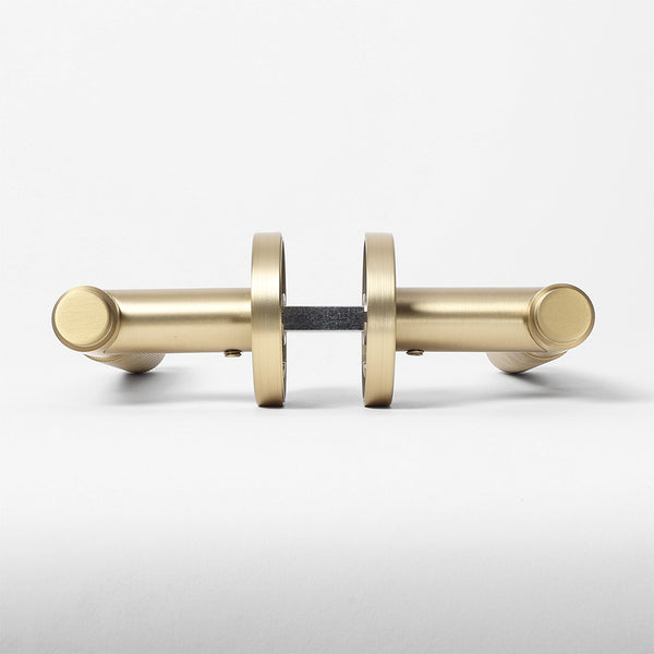 Alma Kani Knurled Dummy Door Handle Brushed Brass Gold