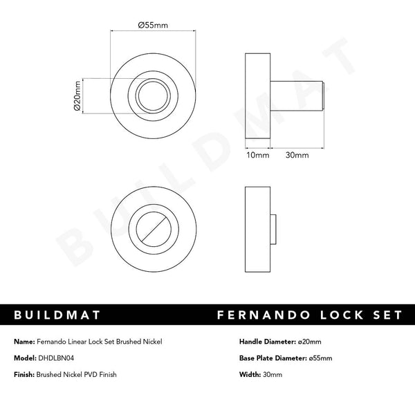 Alma Fernando Linear Lock Set Brushed Nickel
