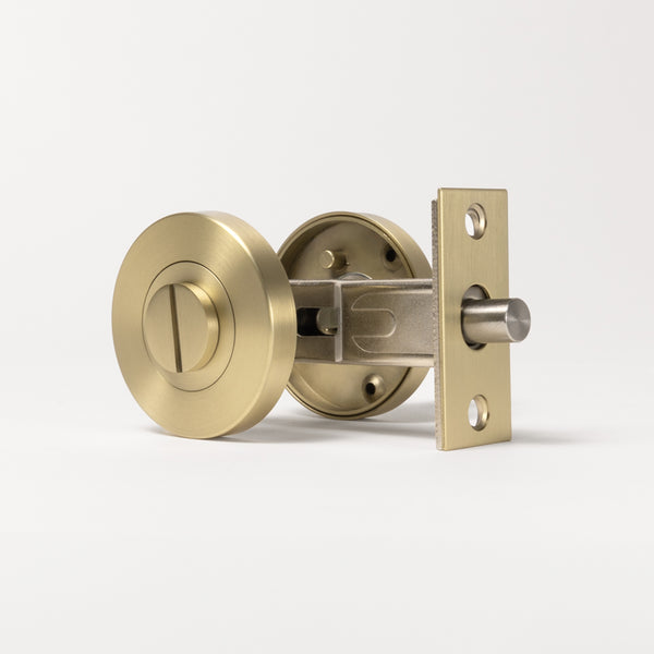 Alma Fernando Linear Lock Set Brushed Brass Gold