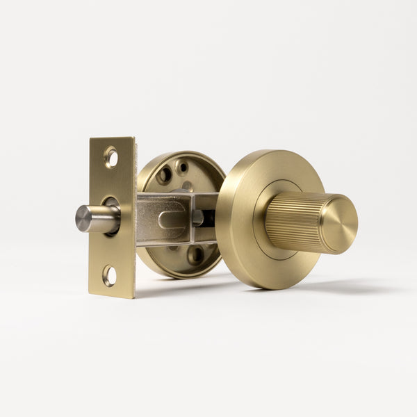 Alma Fernando Linear Lock Set Brushed Brass Gold