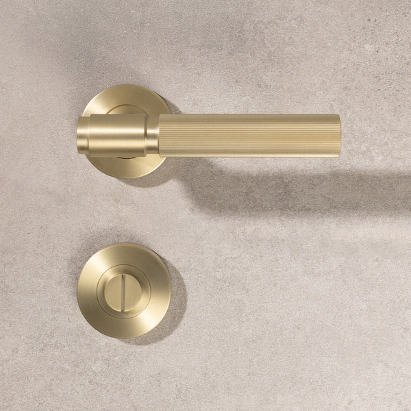 Alma Fernando Linear Lock Set Brushed Brass Gold
