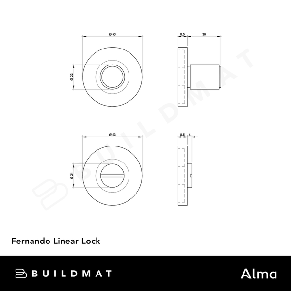 Alma Fernando Linear Lock Set Brushed Nickel