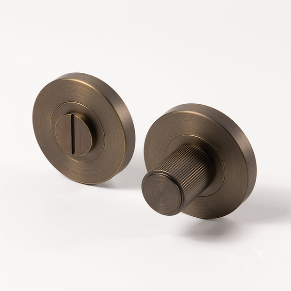 Alma Fernando Linear Lock Set Brushed Vintage Antique Brass