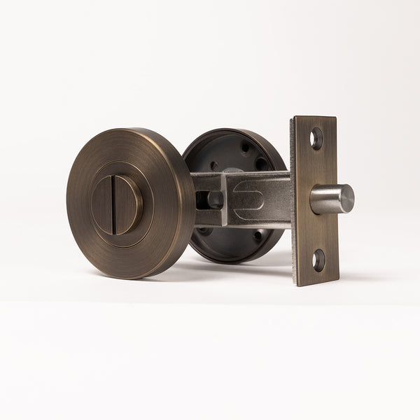 Alma Fernando Linear Lock Set Brushed Vintage Antique Brass