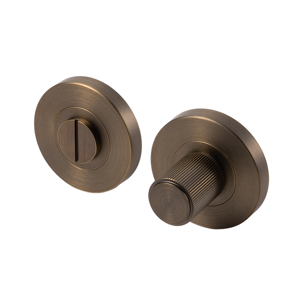 Alma Fernando Linear Lock Set Brushed Vintage Antique Brass