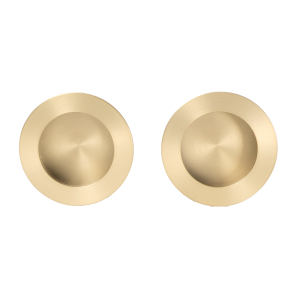 Alma Rian Round Flush Pull Brushed Brass Gold