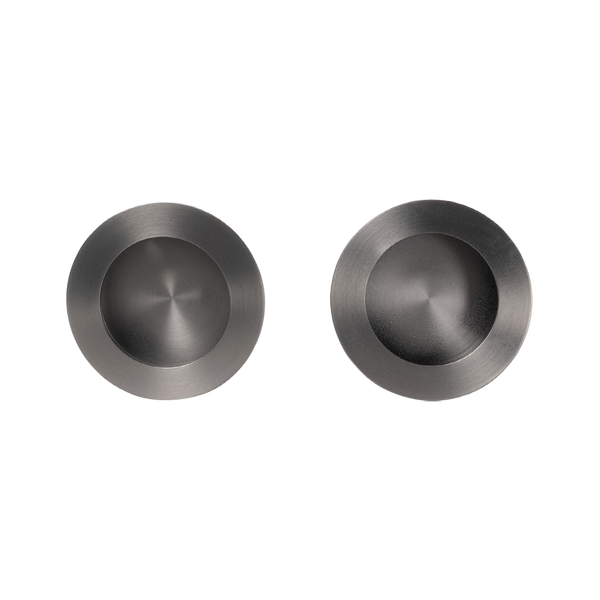 Alma Rian Round Flush Pull Brushed Gunmetal