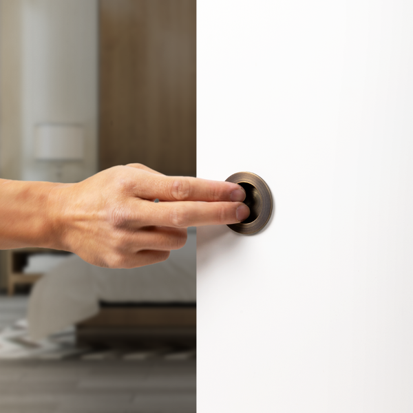 Alma Rian Round Flush Pull Brushed Vintage Antique Brass