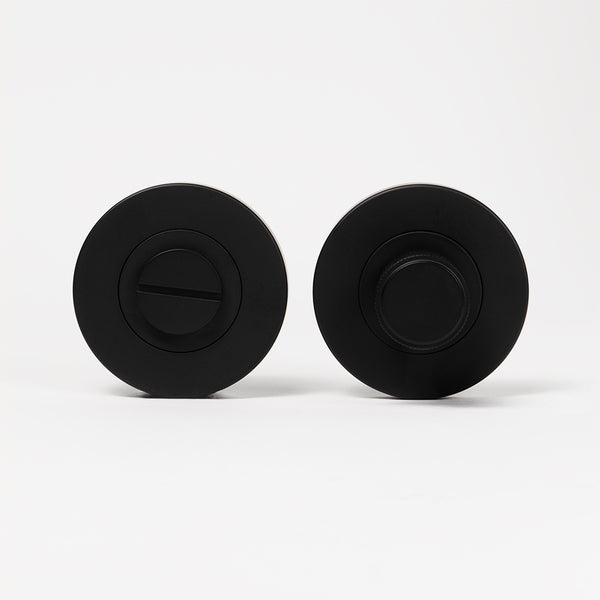 Alma Matte Black Door Handle Knurled with Linear Lock Set