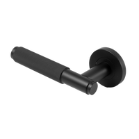 Alma Ivan Door Handle Knurled Matte Black