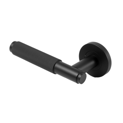 Alma Ivan Door Handle Knurled Matte Black