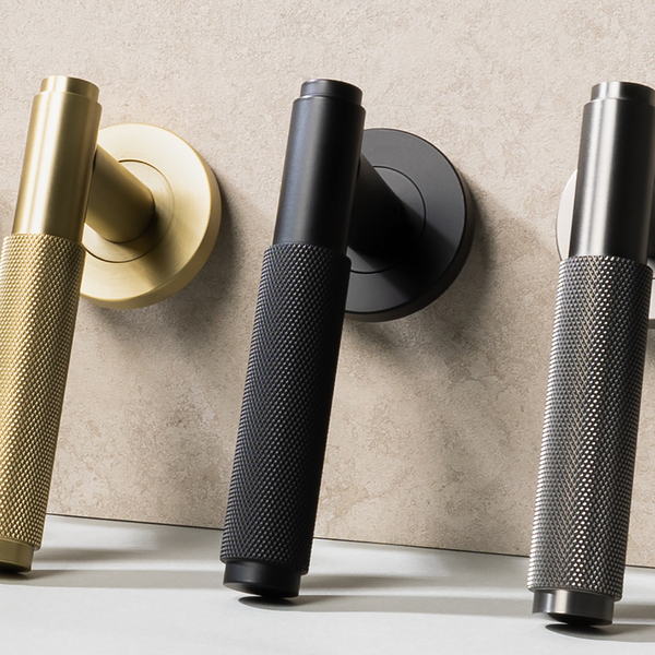 Alma Ivan Door Handle Knurled Matte Black