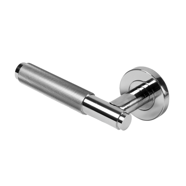 Alma Ivan Door Handle Knurled Chrome CLEARANCE