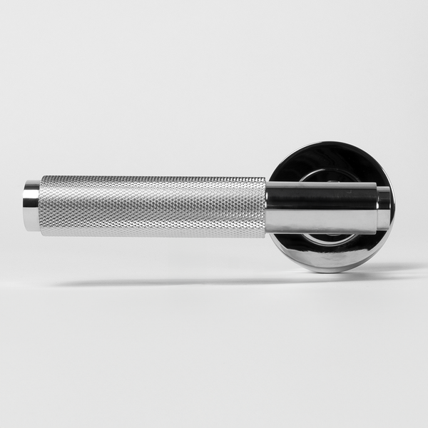 Alma Ivan Door Handle Knurled Chrome CLEARANCE