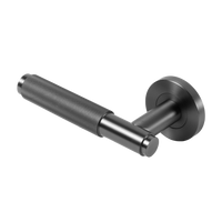 Alma Ivan Door Handle Knurled Brushed Gunmetal