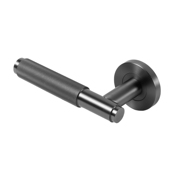 Alma Kani Knurled Dummy Door Handle Brushed Gunmetal