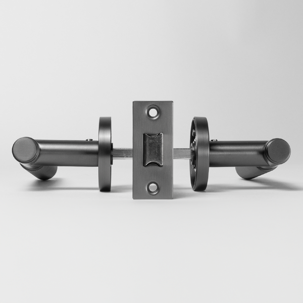 Alma Ivan Door Handle Knurled Brushed Gunmetal