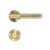 Alma Brushed Brass Gold Knurled Door Handle with Linear Lock Set