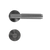 Alma Brushed Gunmetal Door Handle Knurled with Linear Lock Set