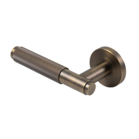 Alma Ivan Door Handle Knurled Brushed Vintage Antique Brass