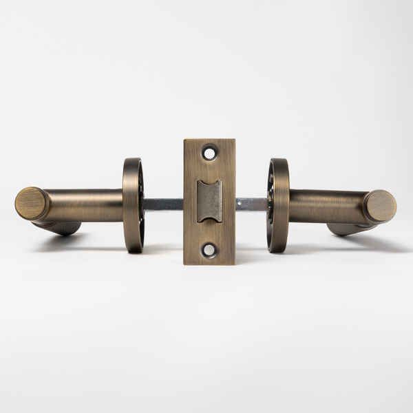 Alma Ivan Door Handle Knurled Brushed Vintage Antique Brass