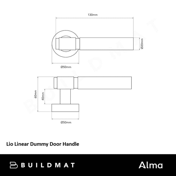 Alma Lio Linear Dummy Door Handle Brushed Gunmetal