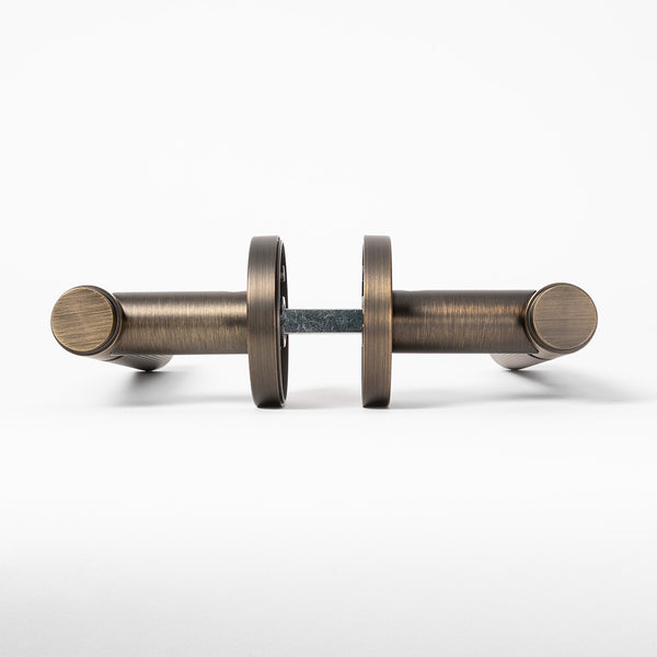 Alma Lio Linear Dummy Door Handle Brushed Vintage Antique Brass