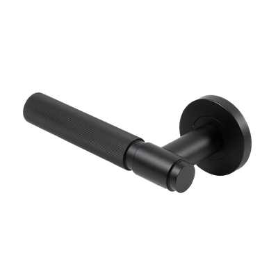 Alma Marko Door Handle Linear Reeded Matte Black
