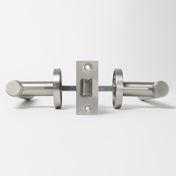 Alma Marko Door Handle Linear Reeded Brushed Nickel