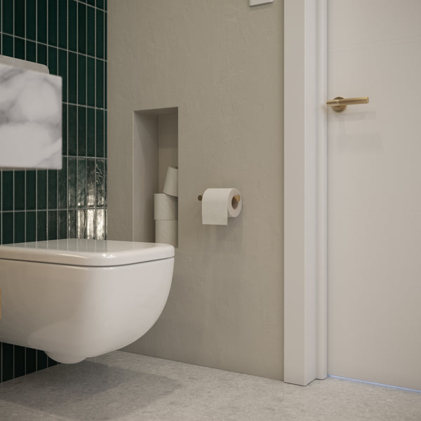 Alma Marko Door Handle Linear Reeded Brushed Brass Gold