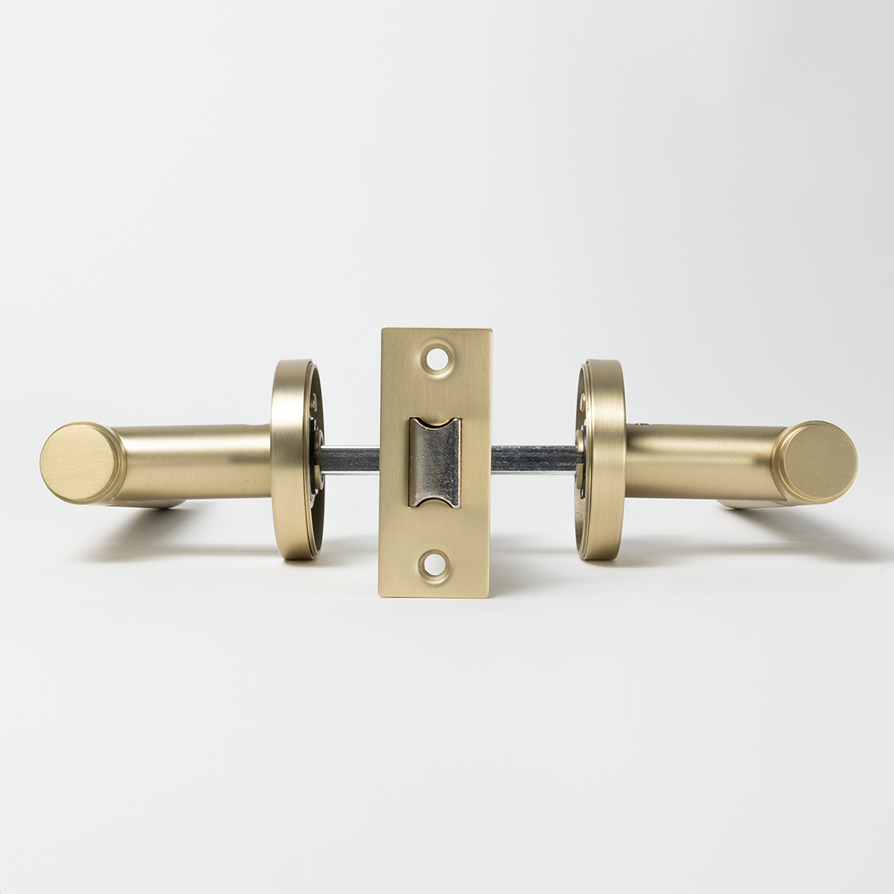 Marko Door Handle Linear Reeded Brushed Brass Gold – Buildmat