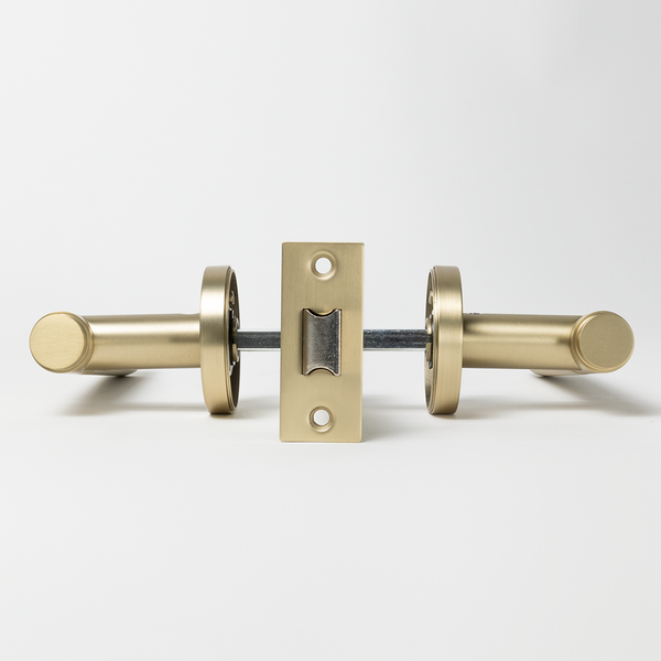 Alma Marko Door Handle Linear Reeded Brushed Brass Gold