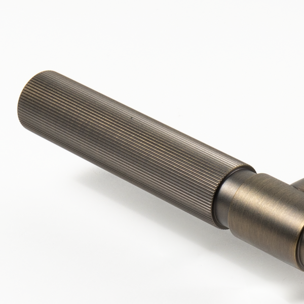 Alma Lio Linear Dummy Door Handle Brushed Vintage Antique Brass