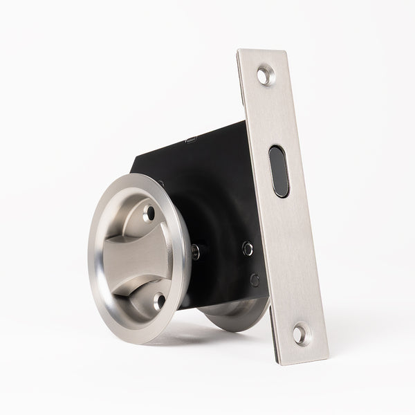 Alma Cam Cavity Sliding Door Lock Brushed Nickel