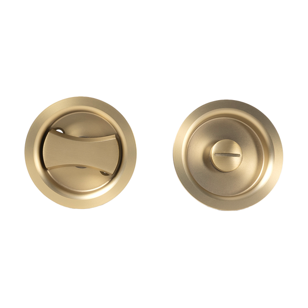 Alma Cam Cavity Sliding Door Lock Brushed Brass Gold