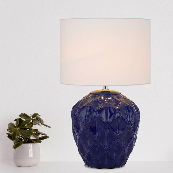 Telbix Diaz Ceramic Table Lamp Blue