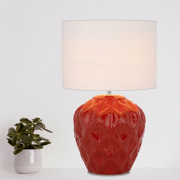 Telbix Diaz Ceramic Table Lamp Red