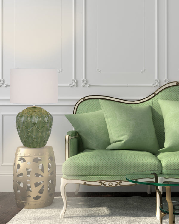 Telbix Diaz Ceramic Table Lamp Green