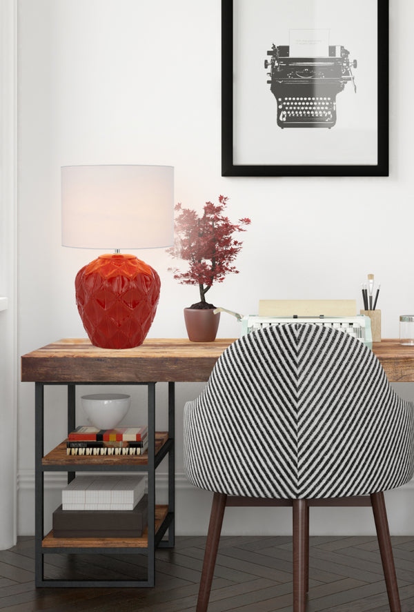 Telbix Diaz Ceramic Table Lamp Red