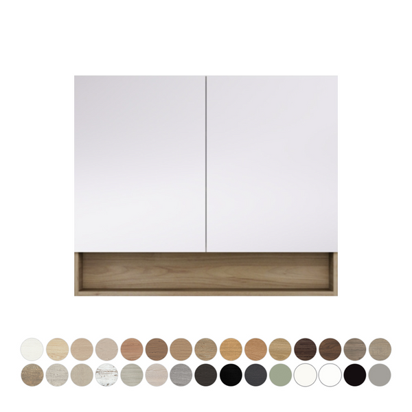Fienza Aluca 900mm Display Shelf Mirror Cabinet