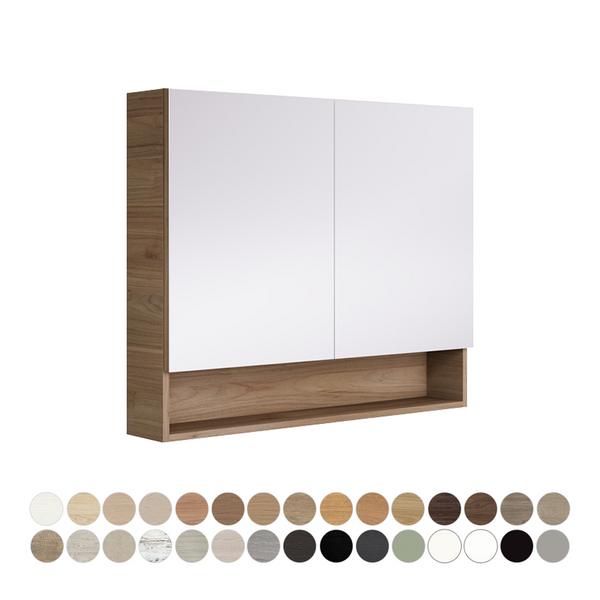 Fienza Aluca 900mm Display Shelf Mirror Cabinet