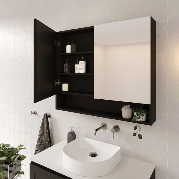 Fienza Aluca 900mm Display Shelf Mirror Cabinet