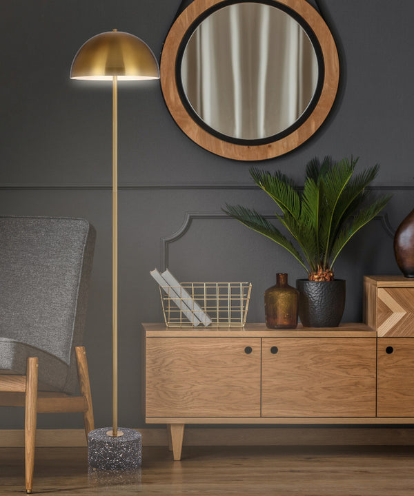 Telbix Domez Floor Lamp Black Terrazzo