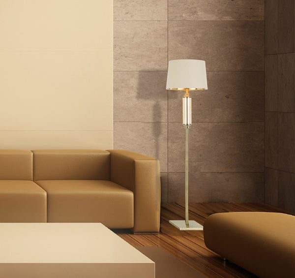 Telbix Dorcel Floor Lamp Antique Brass Amber