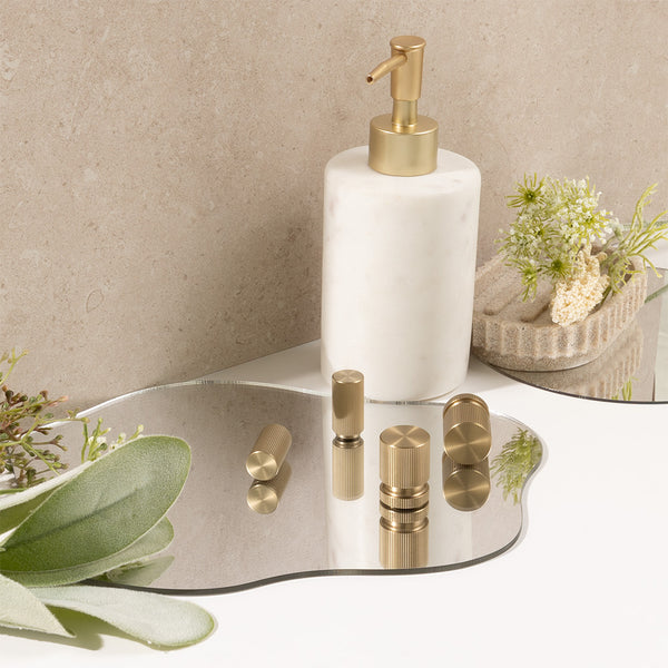 Alma Loti Linear Handle Brushed Brass Gold