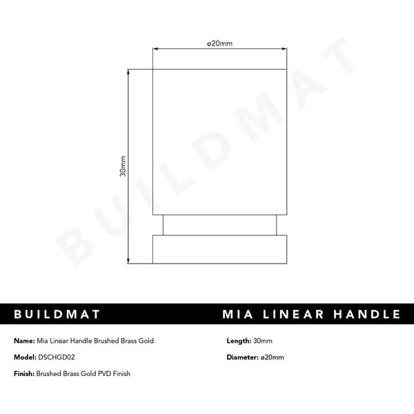 Alma Mia Linear Handle Brushed Brass Gold