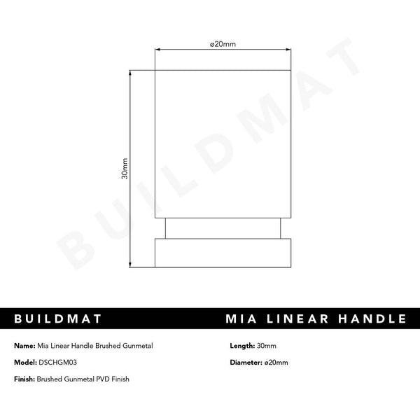 Alma Mia Linear Handle Brushed Gunmetal