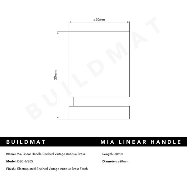 Alma Mia Linear Handle Brushed Vintage Antique Brass