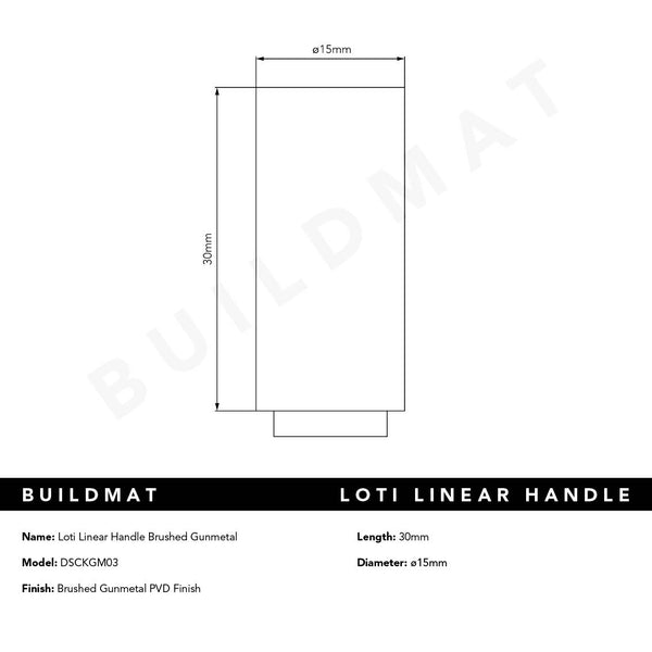 Alma Loti Linear Handle Brushed Gunmetal